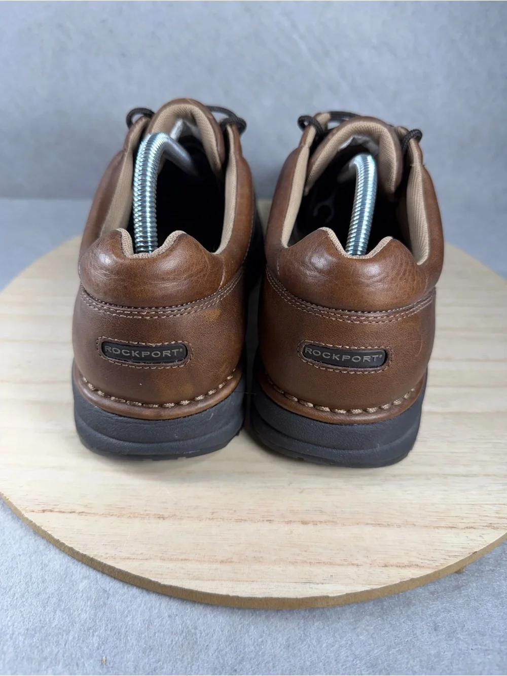 Rockport EdgeHill APM33603 Mens Brown Leather Walking Shoes Vibram NWOB Sz 10.5W